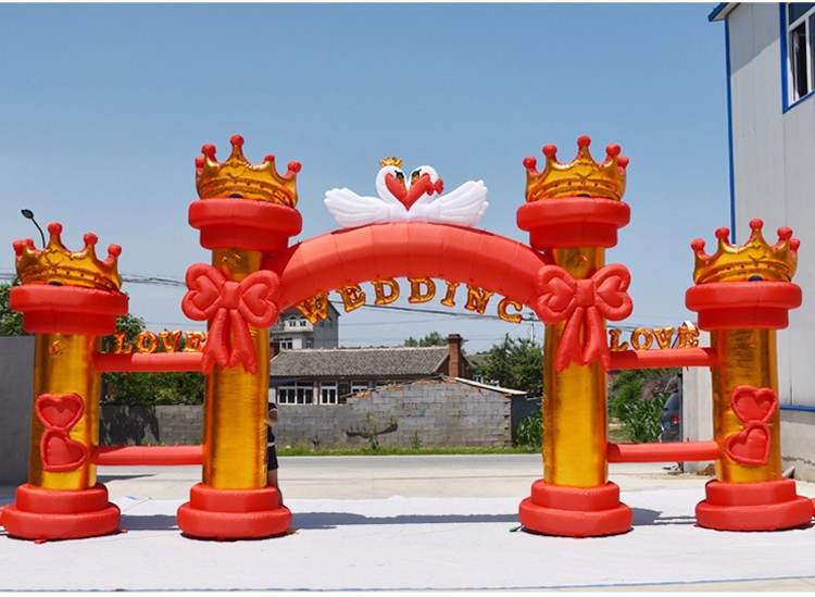 东方红色婚庆气模拱门